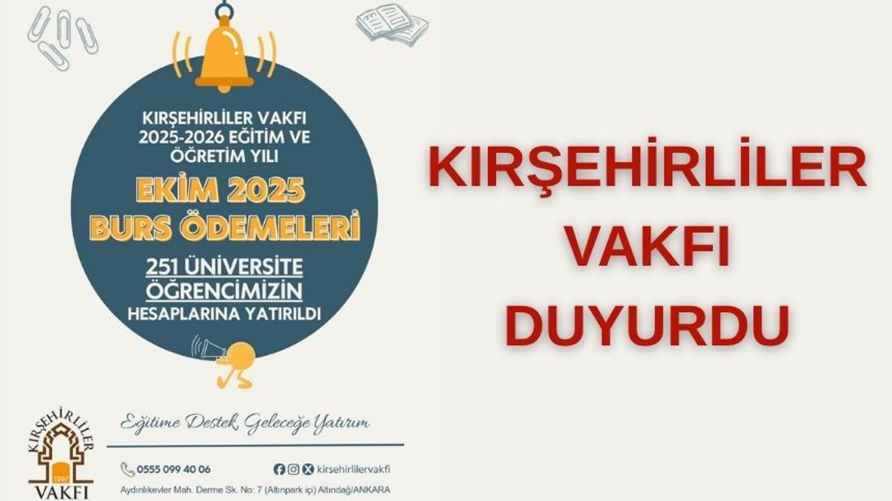 Kırşehirliler Vakfı’ndan 251 Öğrenciye Burs Desteği