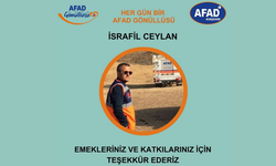 AFAD ’dan o gönüllüye teşekkür mesajı