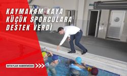 Kaymakam Kaya küçük sporcularla bir arada