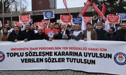 Üniversite personeli için protesto: “Haklarımızı istiyoruz!”