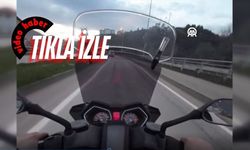 Karabük'te motosikletin devrilme anı kask kamerasında