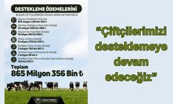 Tarım ve Orman Bakanlığı’ndan Çiftçilere 865 Milyon TL Destek Ödemesi