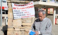 Tarihi çeşme için vatandaştan tek kişilik eylem