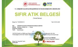 Ahi Evran Üniversitesi Sıfır Atık Belgesi Aldı