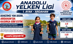 KIRŞEHİRLİ MİNİK YELKENCİLERDEN ÇILDIR GÖLÜ'NDE 3 KUPALIK BAŞARI