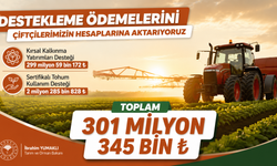 301 Milyon TL Çiftçinin Hesabında