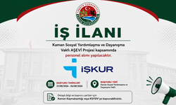 KAMAN’DA AŞEVİ PROJESİ İÇİN PERSONEL ALINACAK