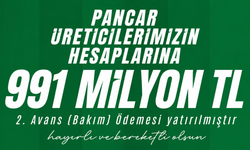 Pancar Üreticilerine 991 Milyon TL Avans Ödemesi