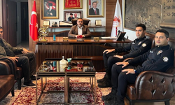 ÇİÇEKDAĞI’NDA EMNİYET TEŞKİLATINDAN BAŞKAN HAKANOĞLU’NA ZİYARET