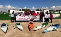 Kırşehir'de bozkırın ortasında kano heyecanı