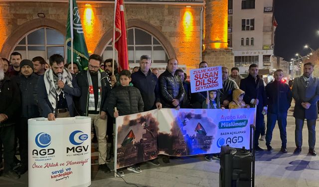 İsrail zulmü Kırşehir’de lanetlendi