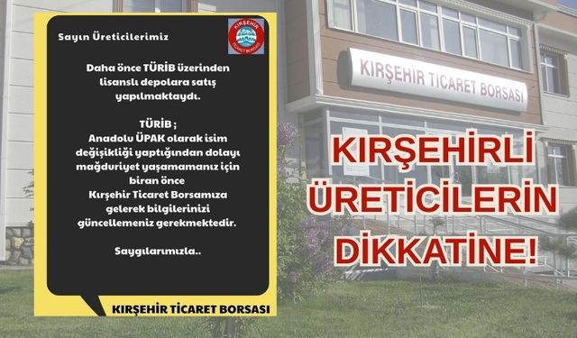 Ticaret Borsası duyurdu!