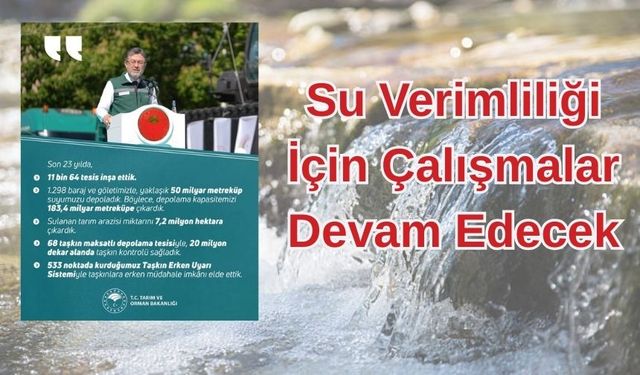 Tarımda verimlilik için stratejik su yatırımları