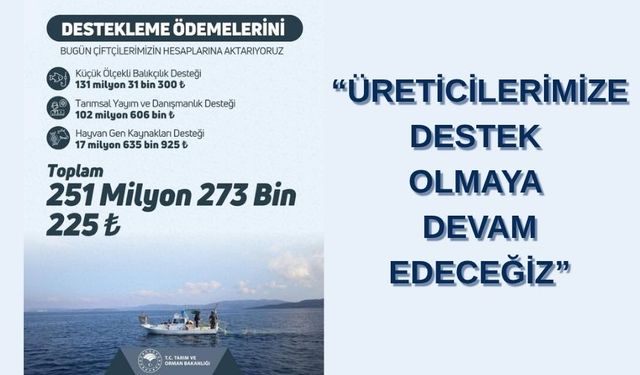 Küçük Ölçekli Balıkçılık, Danışmanlık ve Hayvan Gen Kaynaklarına Dev Destek