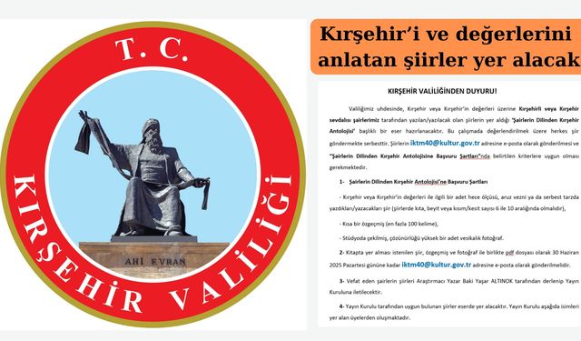 Kırşehir'i anlatan en iyi şiirler bir kitapta toplanacak