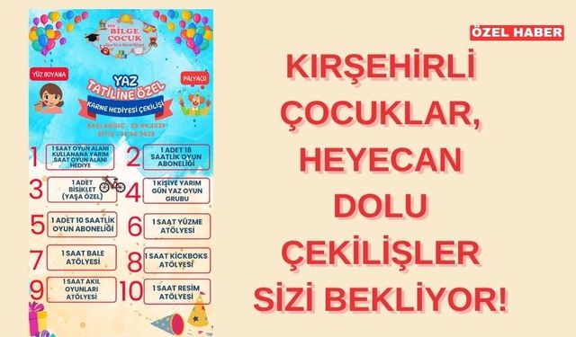 Bir Bilge Çocuk Oyun Evi’nden Öğrencilere Karne Hediyesi!