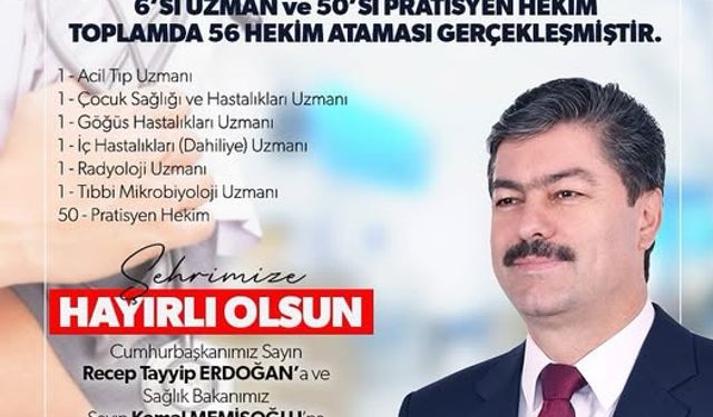 Kırşehir’e 56 Hekim Atandı!