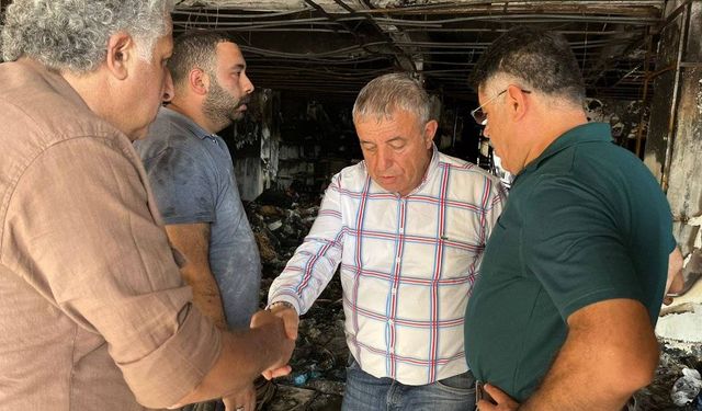 Yangında Zarar Gören Esnafa Oda Başkanlarından Moral