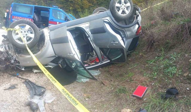 D-140’da şarampole uçan araç anne ve oğluna mezar oldu