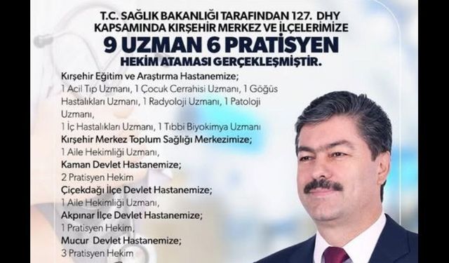 Kırşehir’e 15 Yeni Hekim Atandı