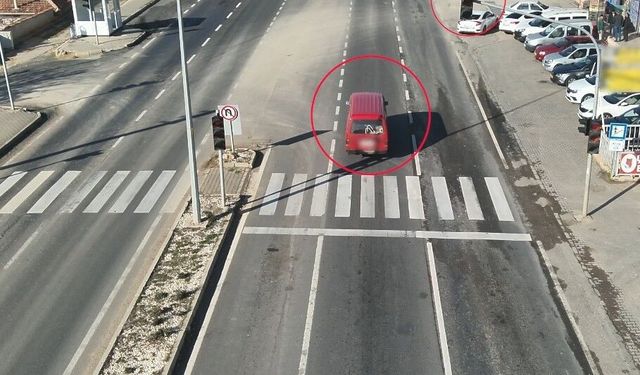 Kırşehir'de dron destekli kırmızı ışık denetimi: 26 saniyede 7 ihlal