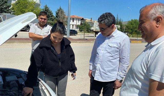 Müdür Örsan Pınar Mucur'da Direksiyon Sınavını İnceledi