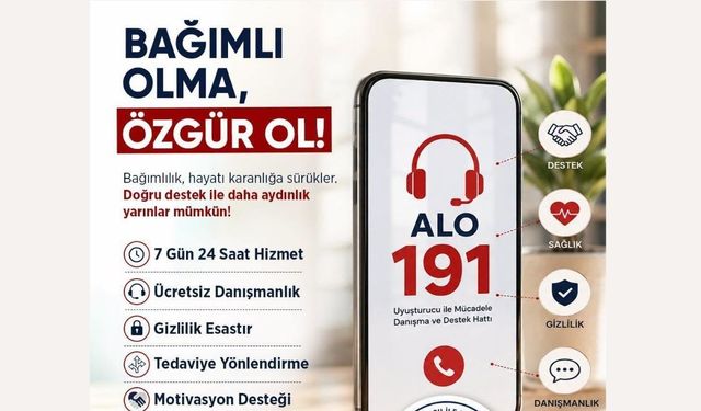 ALO 191 ile Bağımlılığa Karşı 7/24 Destek