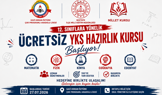Boztepe’de 12. Sınıf Öğrencilerine YKS Hazırlık Kursu Başlıyor