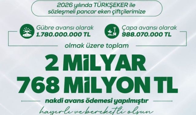 Pancar Üreticilerine Milyarlarca Liralık Avans Desteği