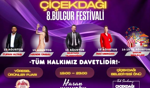 Çiçekdağı'nda Bulgur Festivali İçin Geri Sayım Başladı