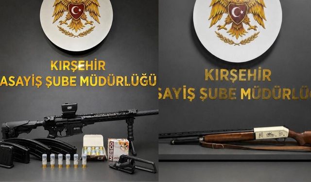 Kırşehir'de ruhsatsız tabanca ve av tüfekleri ele geçirildi