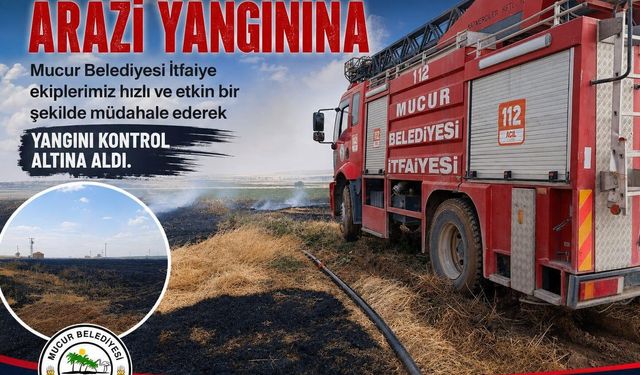 Mucur’da Arazi Yangınına İtfaiyeden Hızlı Müdahale