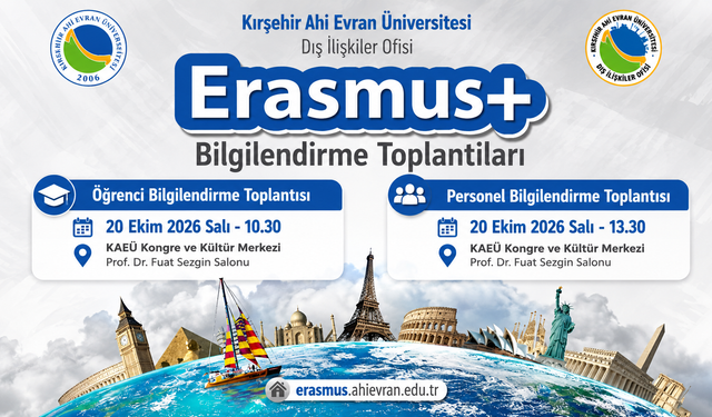 KAEÜ’de Erasmus+ Bilgilendirme Toplantıları Düzenlenecek