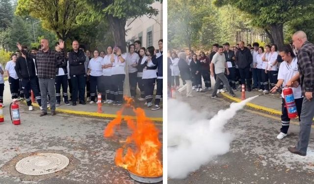 Kırşehir’de Öğrencilere Uygulamalı Yangın Söndürme Eğitimi