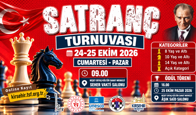 Kırşehir’de Satranç Turnuvası Düzenlenecek