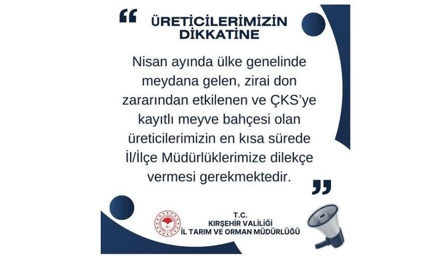 Üreticiler dilekçe ile başvursun!'