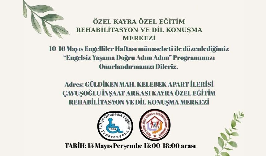 Engelliler Haftası’na özel etkinlik 15 Mayıs’ta gerçekleştirilecek