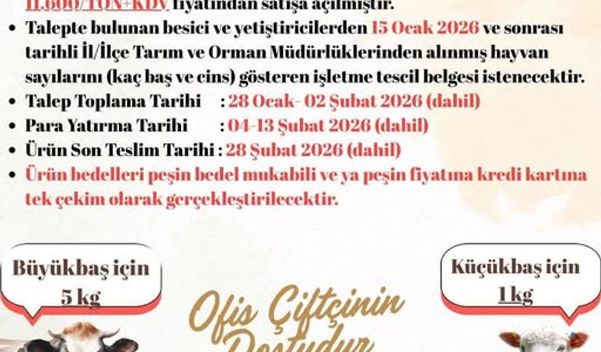 TMO’dan Kırşehir’de Besicilere Arpa Desteği