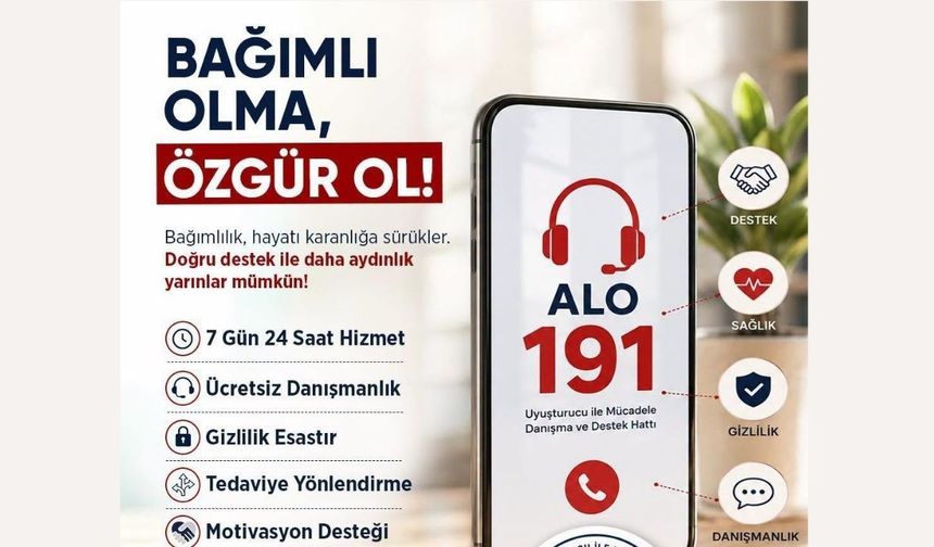 ALO 191 ile Bağımlılığa Karşı 7/24 Destek