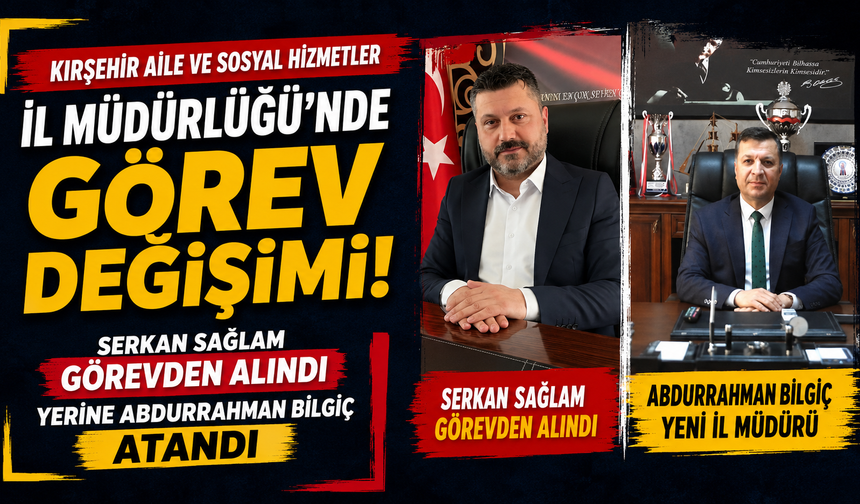 Aile ve Sosyal Hizmetler İl Müdürlüğü'nde Görev Değişimi