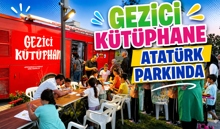 Gezici Kütüphane Atatürk Parkı'nda Çocuklarla Buluştu