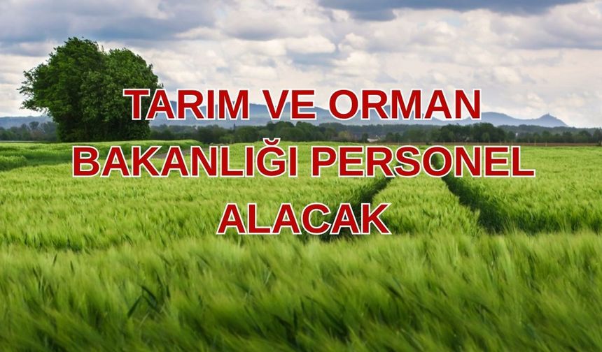Tarım ve Orman Bakanlığı 1.874 Sözleşmeli Personel Alacak