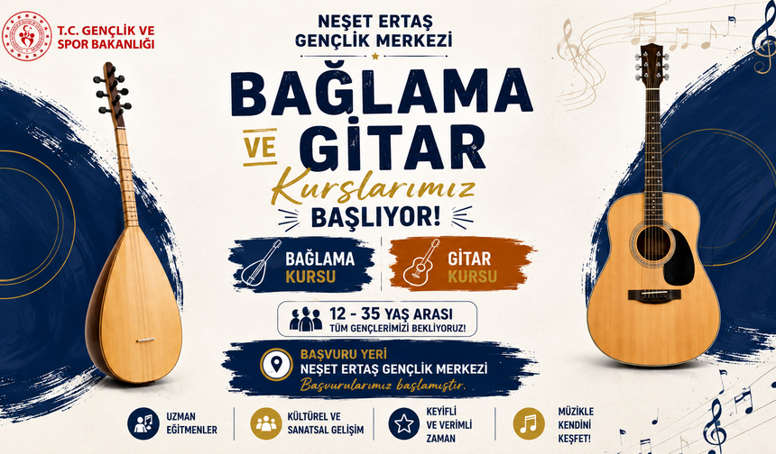 KIRŞEHİR’DE BAĞLAMA VE GİTAR KURSLARI BAŞLIYOR