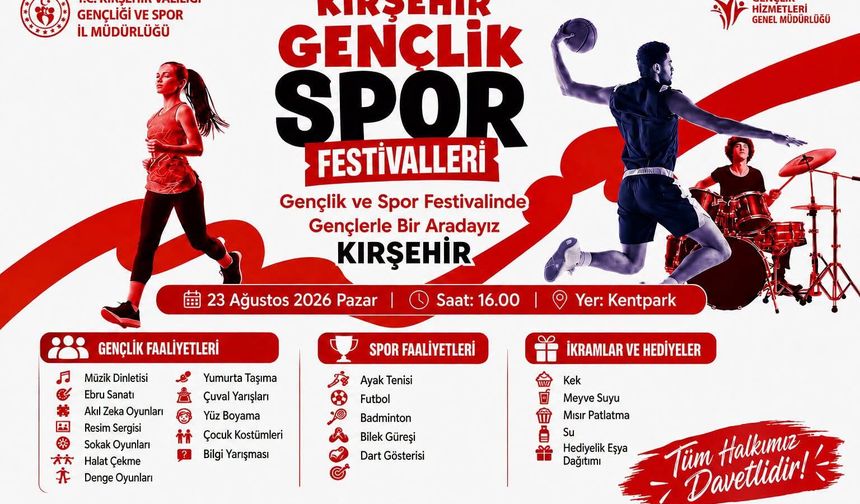 KIRŞEHİR’DE GENÇLİK VE SPOR FESTİVALİ DÜZENLENECEK