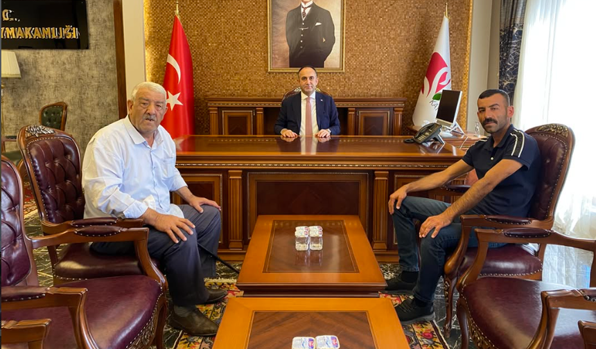 MUHTAR YÜKSEL’DEN KAYMAKAM YÜKSEL’E ZİYARET