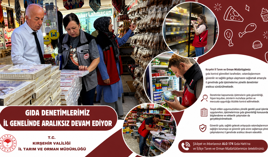 Kırşehir'de Gıda Denetimleri Aralıksız Sürüyor