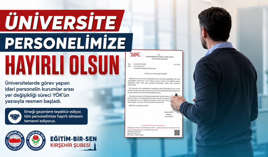 Üniversite Personeline Nakil Hakkı