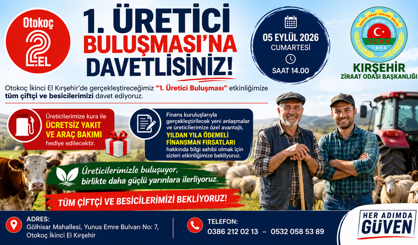 KIRŞEHİR’DE “1. ÜRETİCİ BULUŞMASI” DÜZENLENECEK