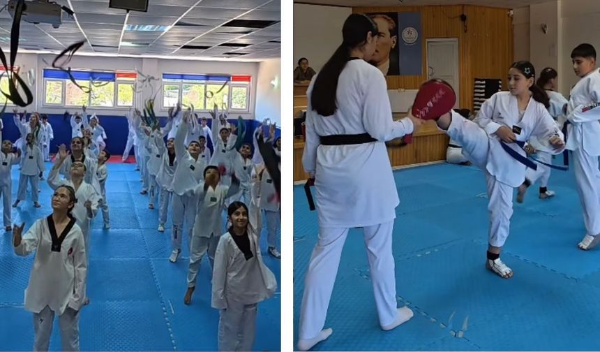 KAMAN’DA TAEKWONDO SPORCULARININ KUŞAK HEYECANI