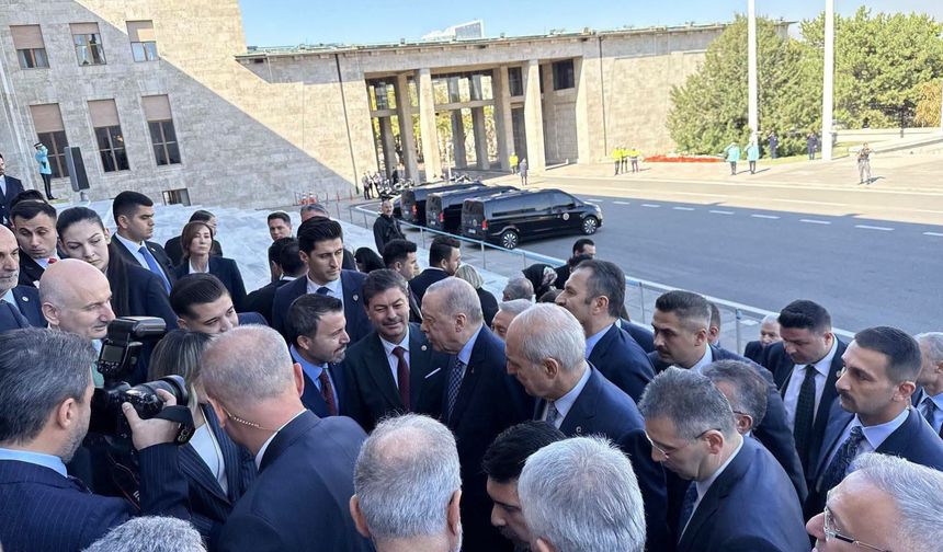 Milletvekili Erkan, Cumhurbaşkanı Erdoğan’ı TBMM’de karşıladı